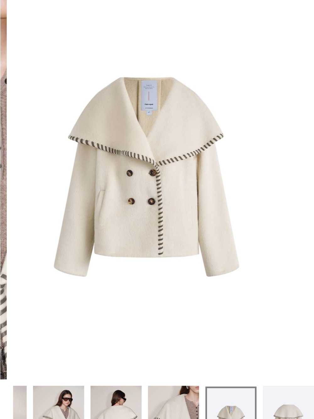 Cream Wool Cape Coat - Picture 12 of 13